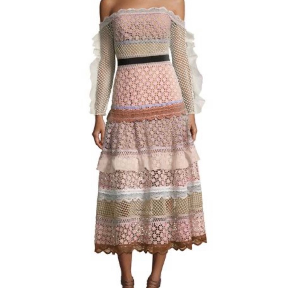 Self-Portrait Bellis Off-the-Shoulder Lace-Trim